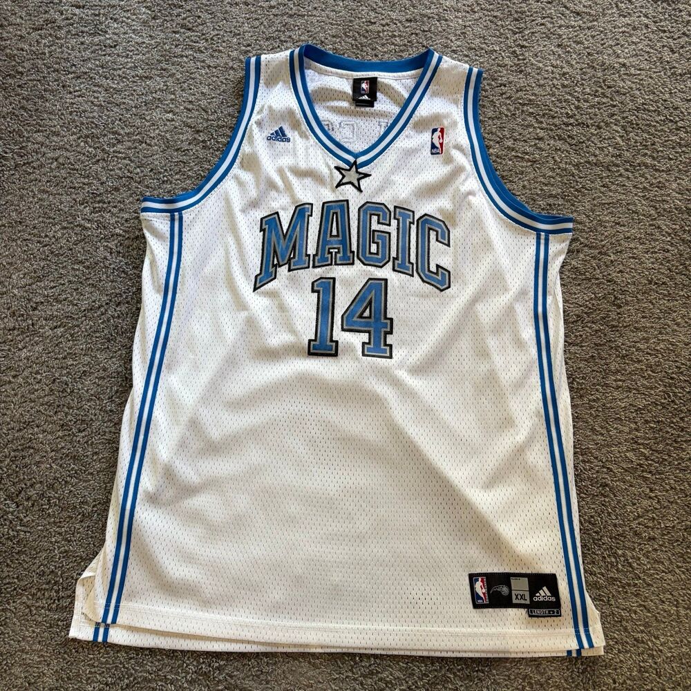 Adidas Orlando Magic Jameer Nelson #14 Jersey White Home VTG Men’s 2XL +2 NBA